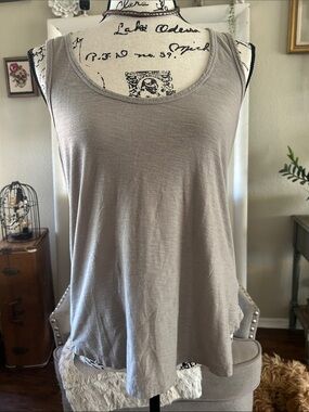 James Perse Taupe Scoop Neck Knit Tank Top